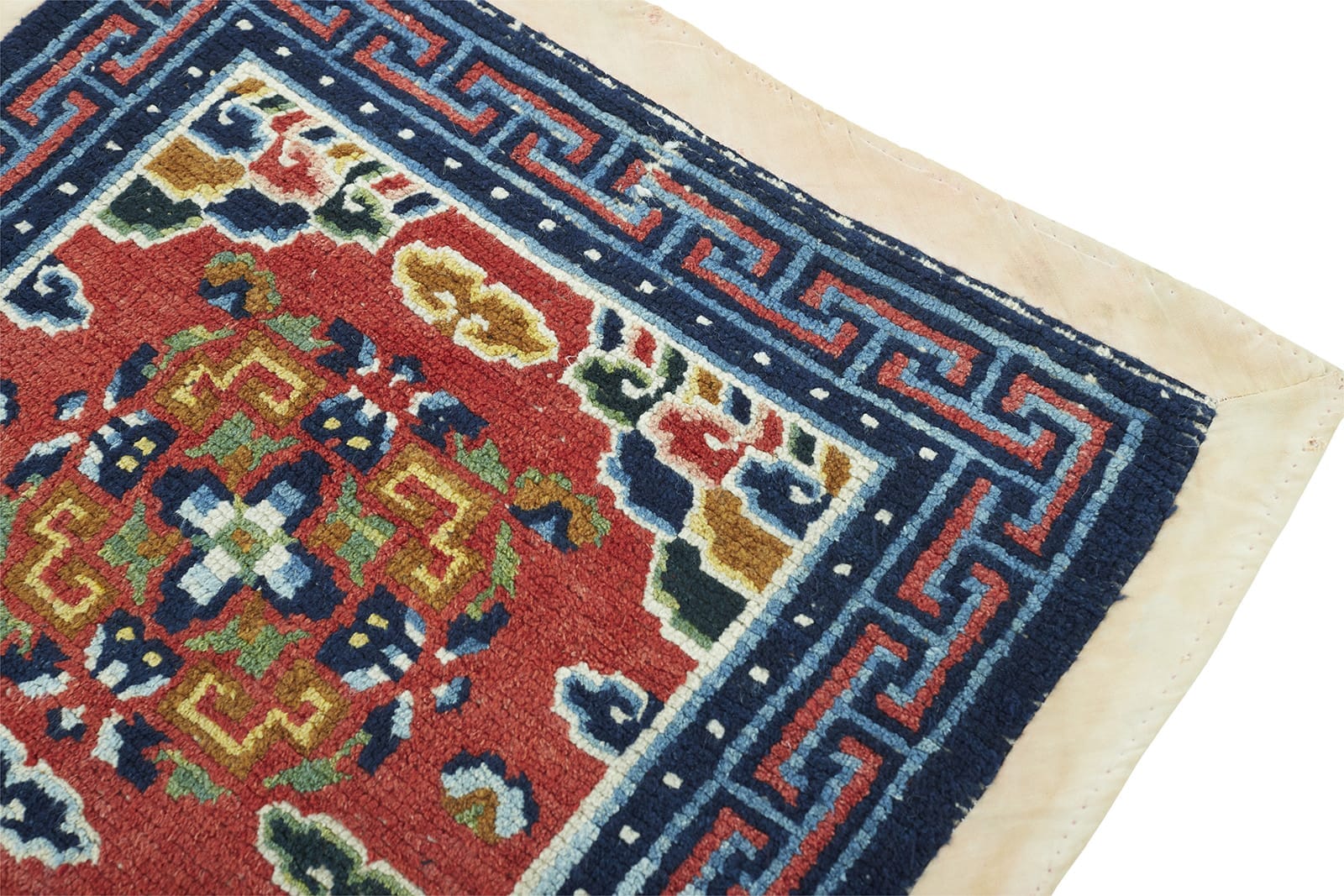 ANTIQUE TIBETAN KHADEN 2' 8" x 4' 10" 19th C Rug Detail 3