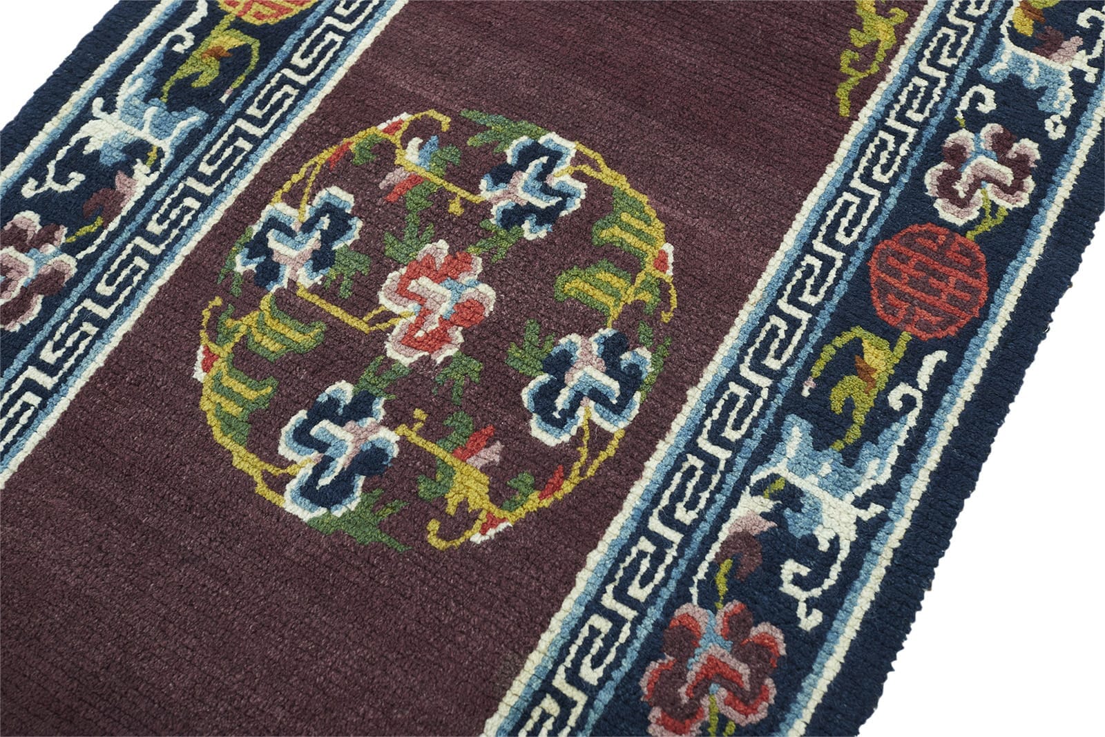 ANTIQUE TIBETAN KHADEN 2' 5" x 4' 11" Late 19th C Rug Detail 2