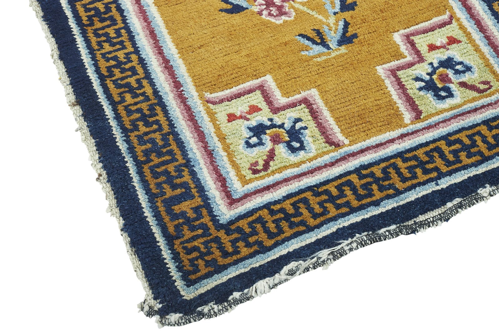 ANTIQUE TIBETAN KHADEN 2' 3" x 4' 4" Late 19th C Rug Detail 1
