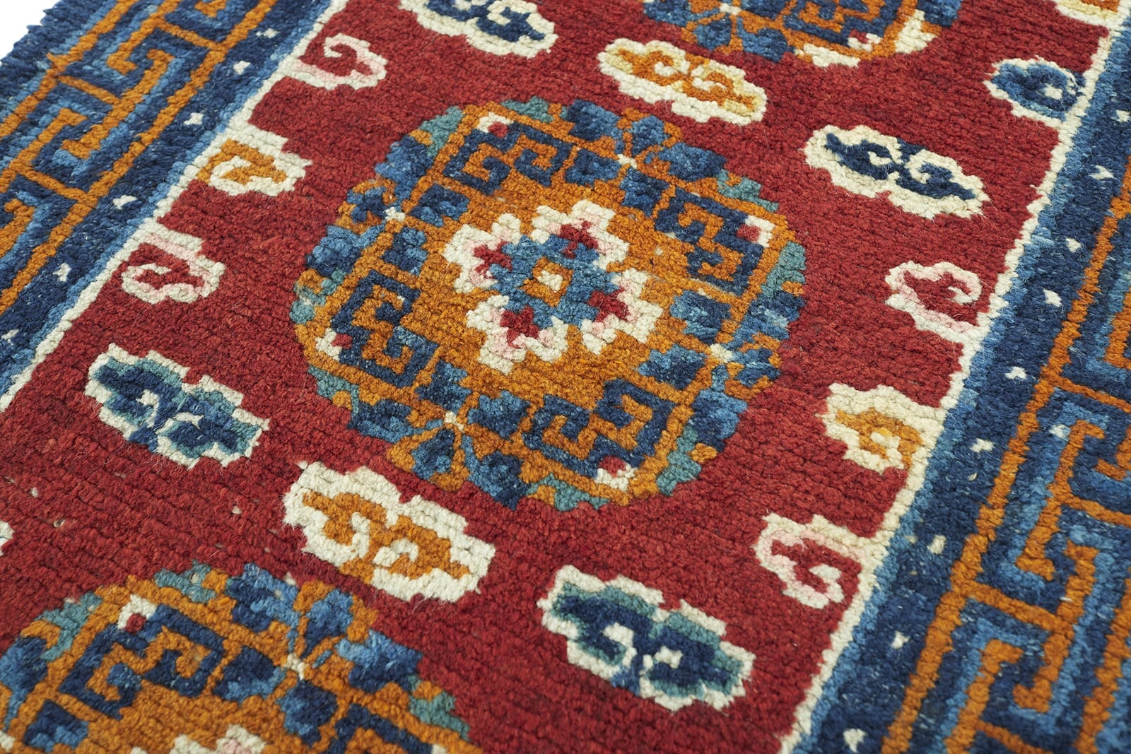 ANTIQUE TIBETAN KHADEN 2' 4" x 4' 3" 19th C Rug Detail 3