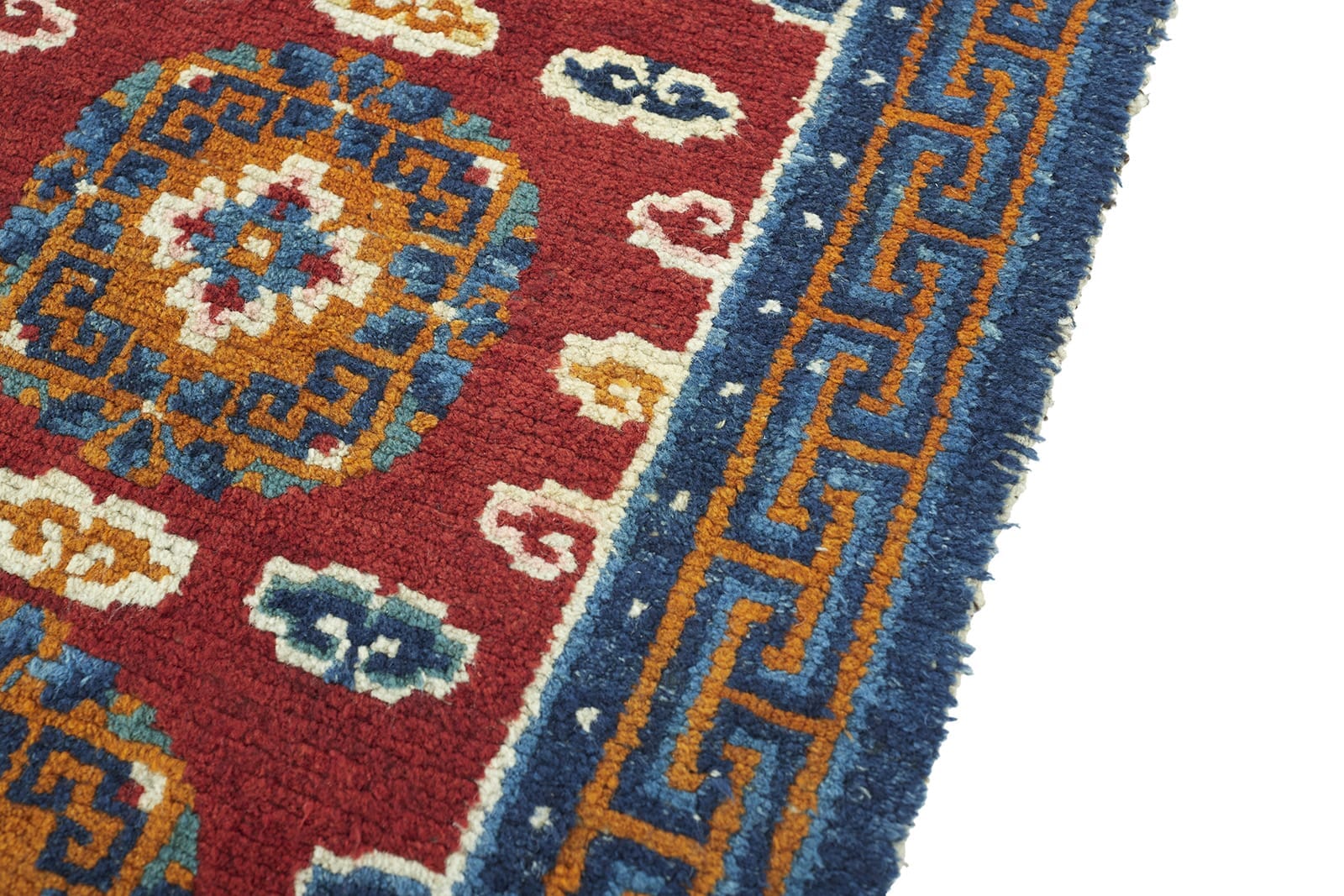 ANTIQUE TIBETAN KHADEN 2' 4" x 4' 3" 19th C Rug Detail 4