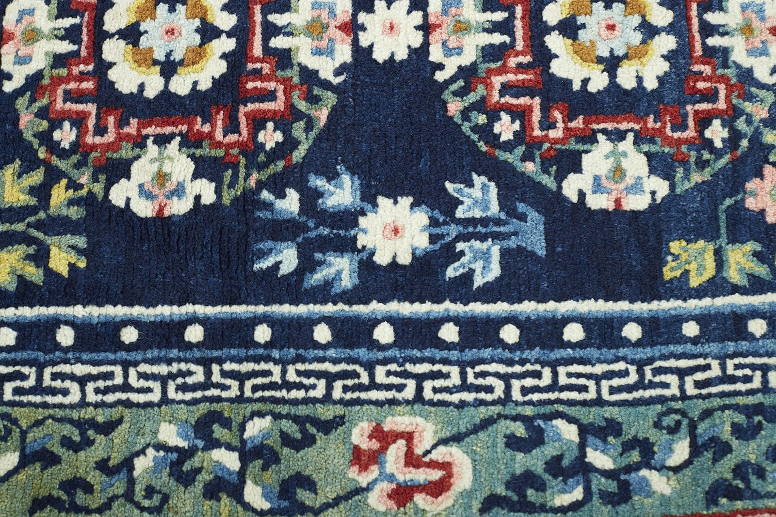 ANTIQUE TIBETAN KHADEN 2' 4" x 3' 11" Late 19th C Rug Detail 3