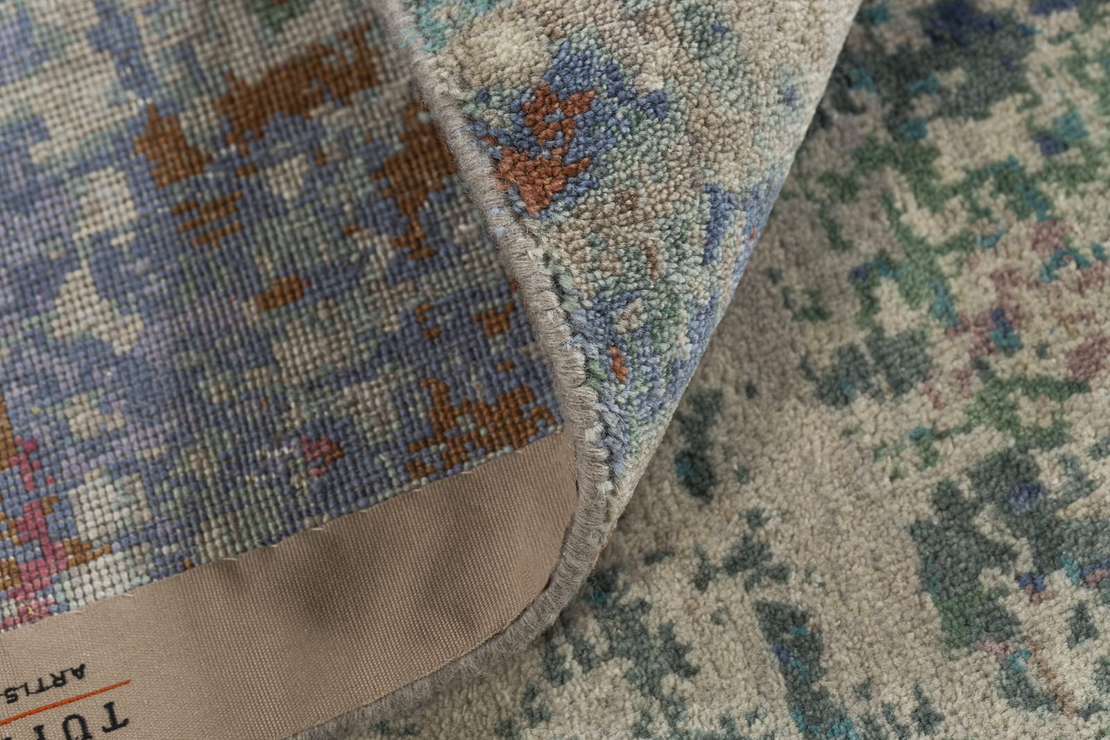 detail image of City Lights V Grey Multi hand knotted area rug design by Tufenkian