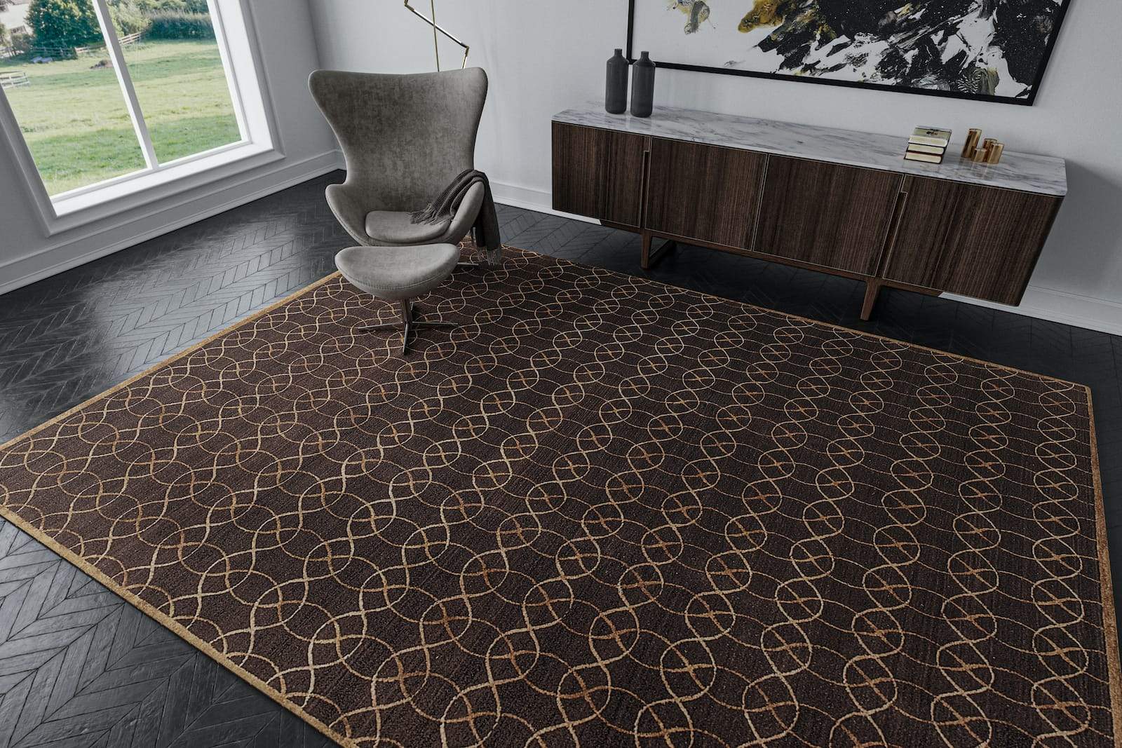 INTERLACE ESPRESSO Product Tufenkian Artisan Carpets Lifestyle room-image