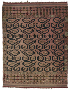 ANTIQUE AFGHAN 4x5 AREA RUG