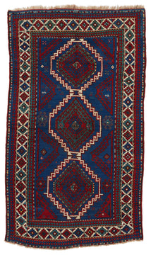 CAUCASIAN KAZAK ANTIQUE C. 1900 4' 5