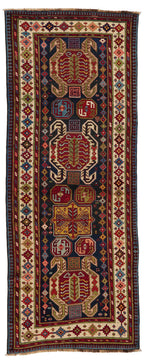 CAUCASIAN LONG RUG, TALISH ANTIQUE C. 1890 3' 8