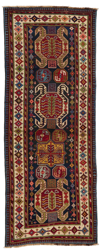 CAUCASIAN LONG RUG, TALISH ANTIQUE C. 1890 3' 8