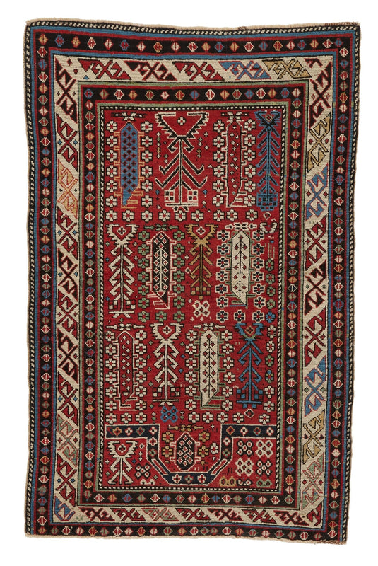 ANTIQUE ARMENIAN SHIRVAN PRAYER RUG 3' 2