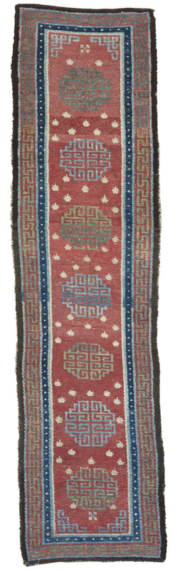 ANTIQUE TIBETAN RUNNER/ PRAYER RUG 1' 10