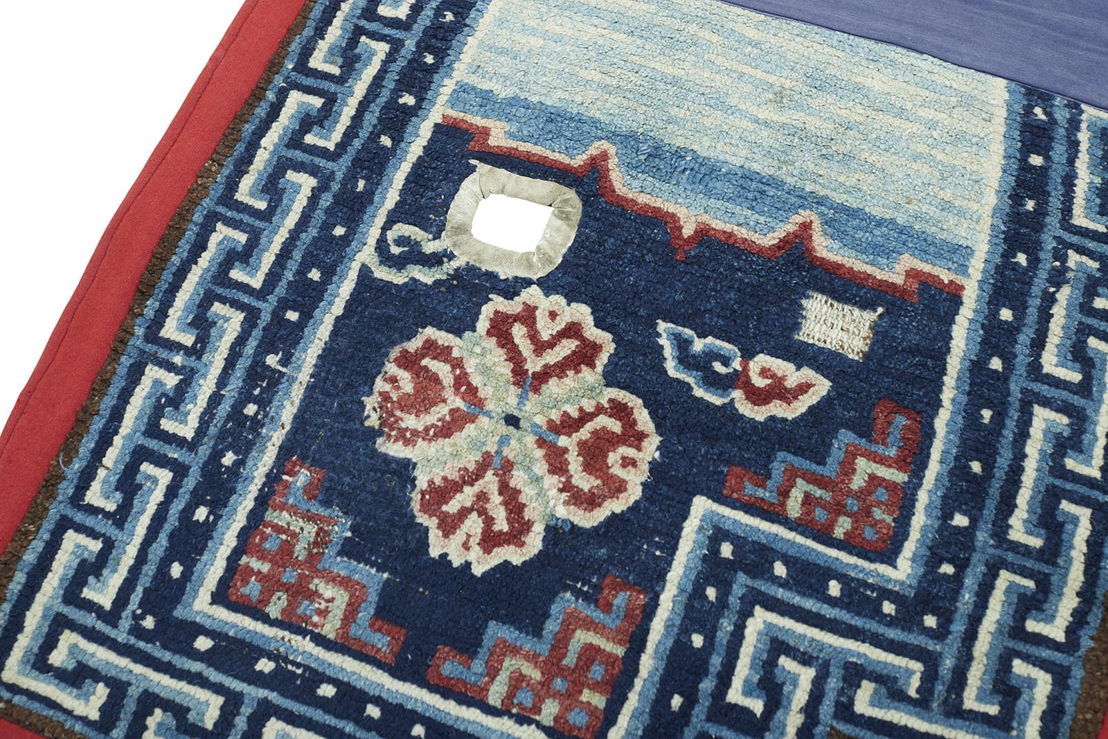 ANTIQUE TIBETAN SADDLE RUG 2'  x 5' 1" 19th C Rug Detail 2