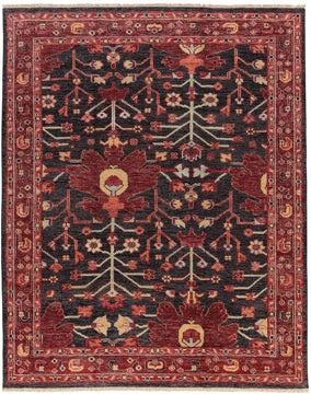 Bidjar II Charcoal Rust hand knotted area rug design by Tufenkian