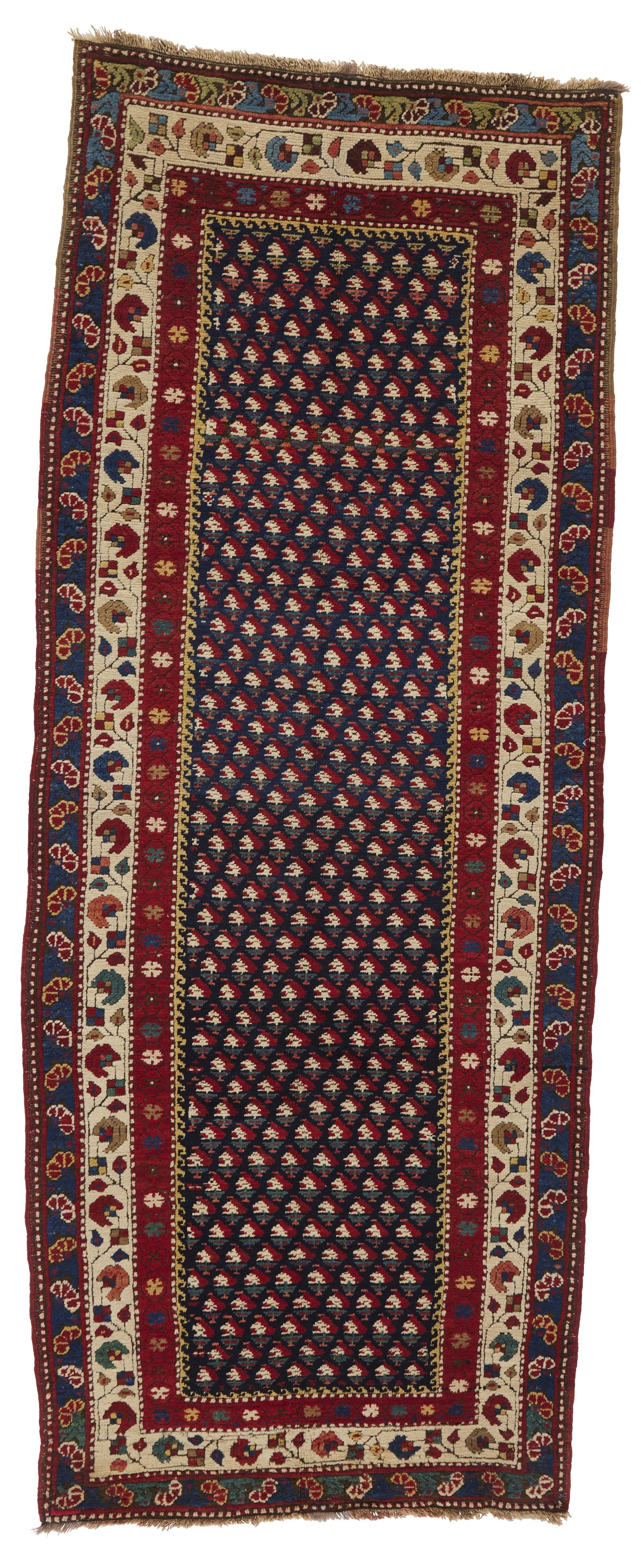 CAUCASIAN LEMBALO KAZAK RUG ANTIQUE 3' 5" X 9' 5"