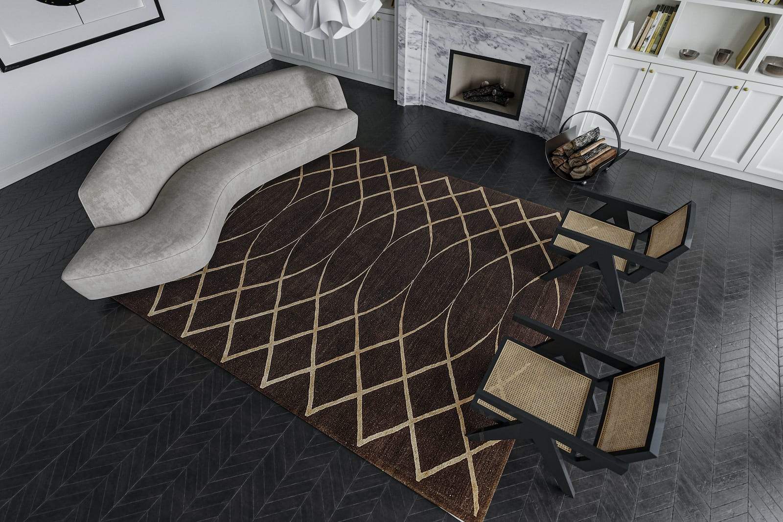 ARCHING LATTICE ESPRESSO Product Tufenkian Artisan Carpets Lifestyle room-image