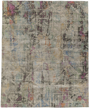 City Lights II Charcoal hand knotted area rug design by Tufenkian