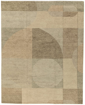 Cosmos Beige hand knotted area rug design by Tufenkian