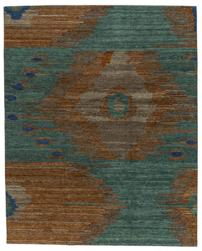 Kasuri Mallard is a hand knotted rug design by Tufenkian Artisan Carpets