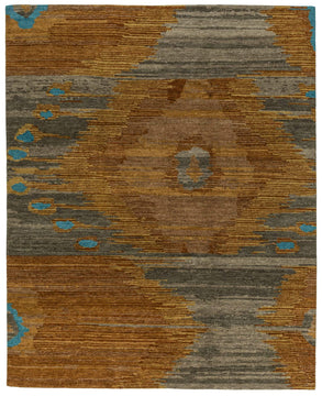 Kasuri Papaya is a hand knotted rug design by Tufenkian Artisan Carpets