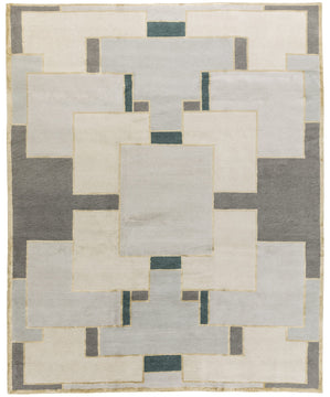 Knossos II Grey hand knotted area rug design by Tufenkian