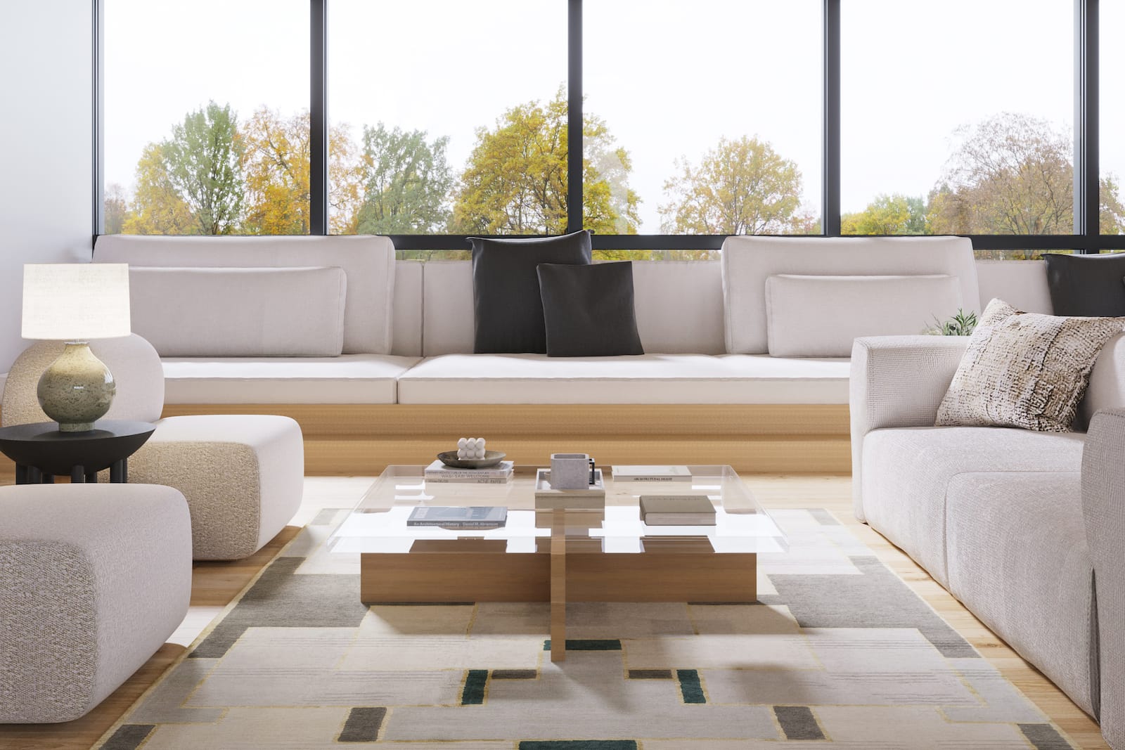 Knossos II Beige installed in a family room room-image