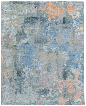 Niche Blue hand knotted area rug design by Tufenkian