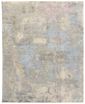 Niche Pastel hand knotted area rug design by Tufenkian