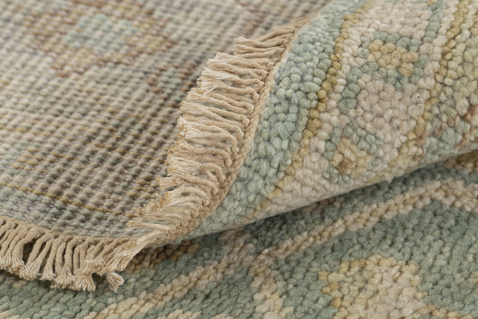 detail image of Persian Lattice Seafoam hand knotted area rug design by Tufenkian