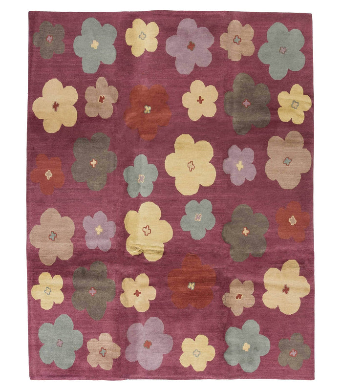 TUFENKIAN HAND KNOTTED TIBETAN RUG, SETANA FLOWERS